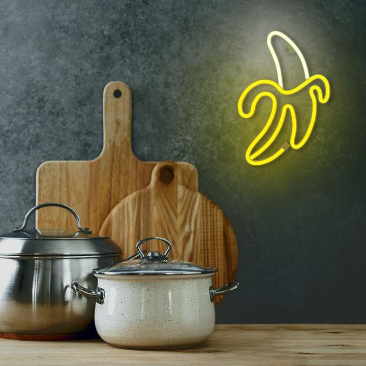 Productafbeelding Forever Light Neon LED Licht BANANA wit geel Bat + USB FLNE10