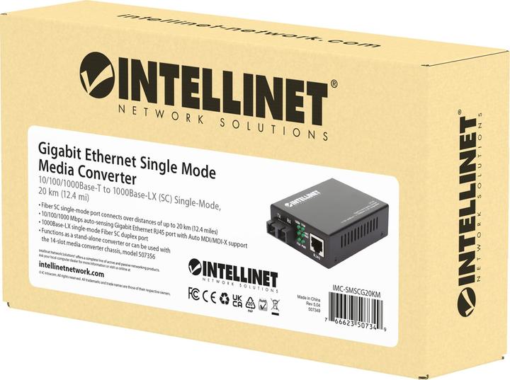Productafbeelding Intellinet 10/100/1000Base-T naar 1000Base-LX, SC, Single-Mode