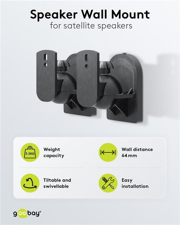 Actual product image Goobay Universal (1 pair, Wall installation, Pivoting, Tiltable)