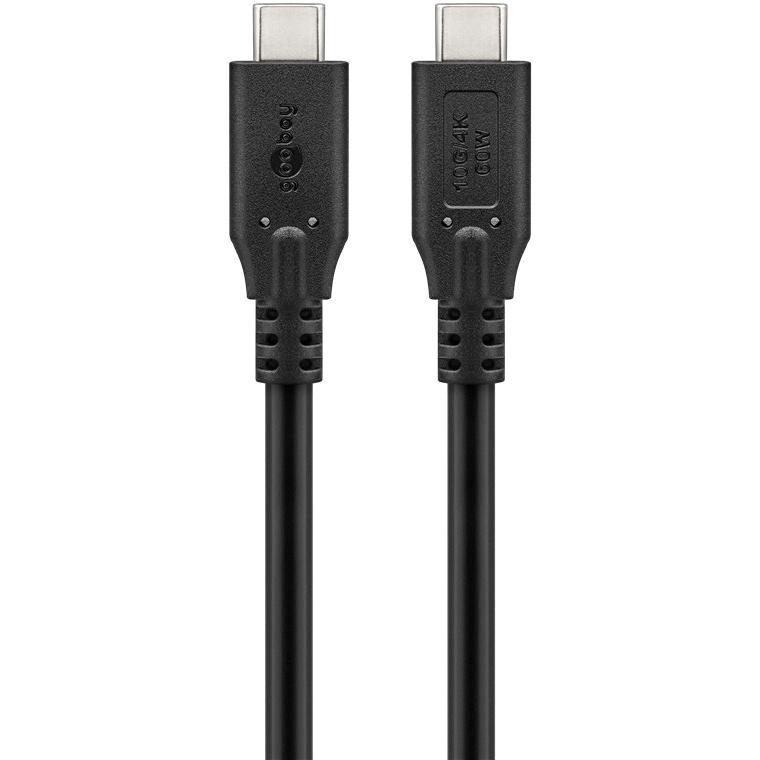 Goobay USB-C-Kabel, USB 3.2, 60 W, 10 Gbit/s, Power Delivery, 2 m (2 m, USB 3.2), USB Kabel
