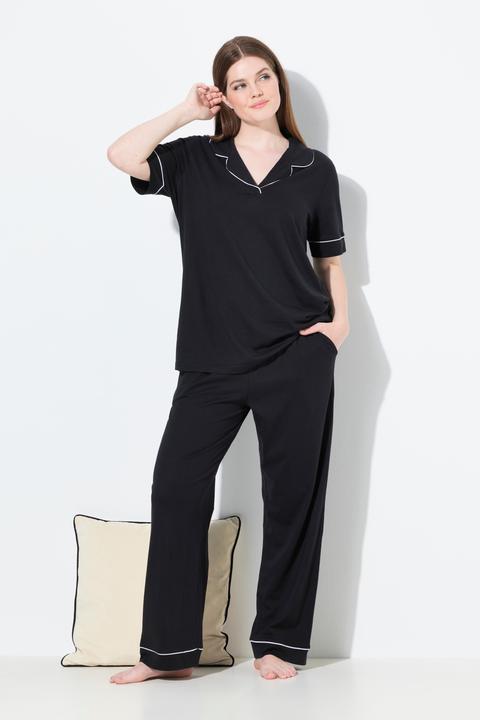 Produktbild Ulla Popken Pyjama, Zierpaspeln, Reverskragen, Halbarm (62)