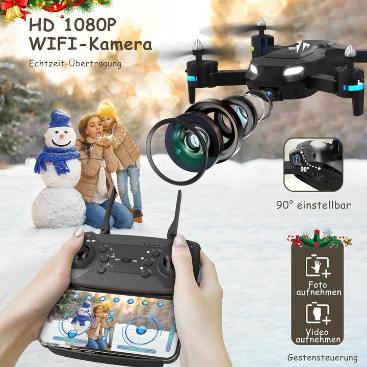 Produktbild Wipkviey T26 Drohne mit Kamera 1080P, faltbarer Quadrocopter, RC FPV (136 g)