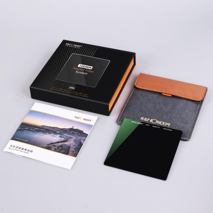 Produktbild K&F Concept 100*100*2mm Square Full ND8, Optics Glass, HD, Waterproof, Anti Scratch (ND- / Graufilter, 100 mm)
