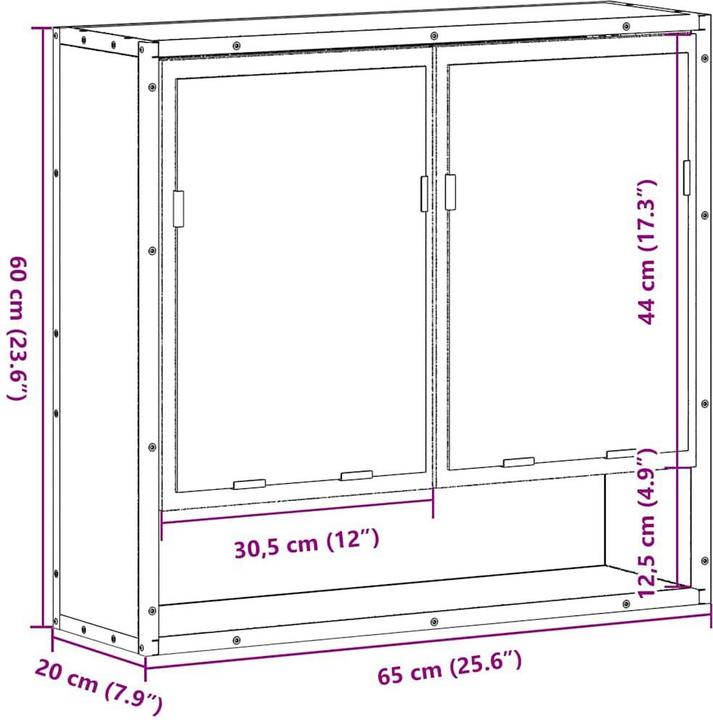 Produktbild vidaXL Spiegelschrank (65 x 20 x 60 cm)