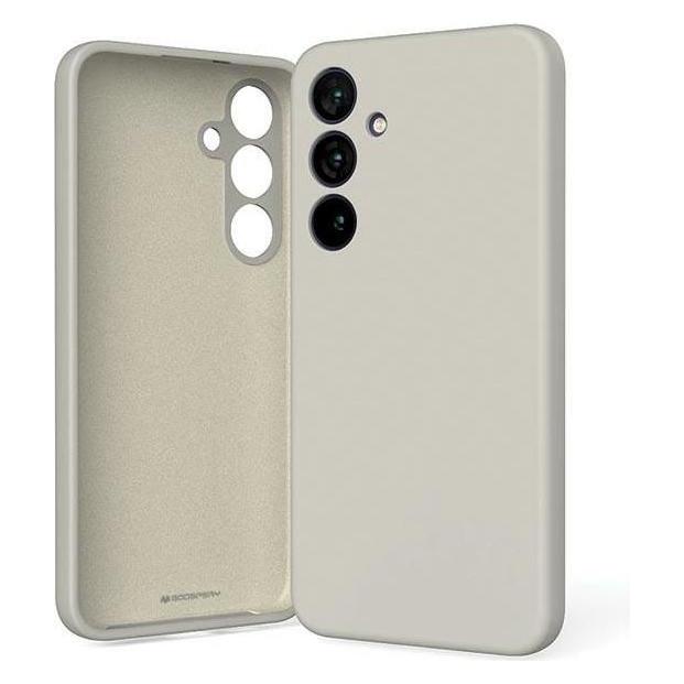 Mercury Silicone + S926 kamienny /stone (Samsung Galaxy S24+), Smartphonehoes, Beige, Grijs