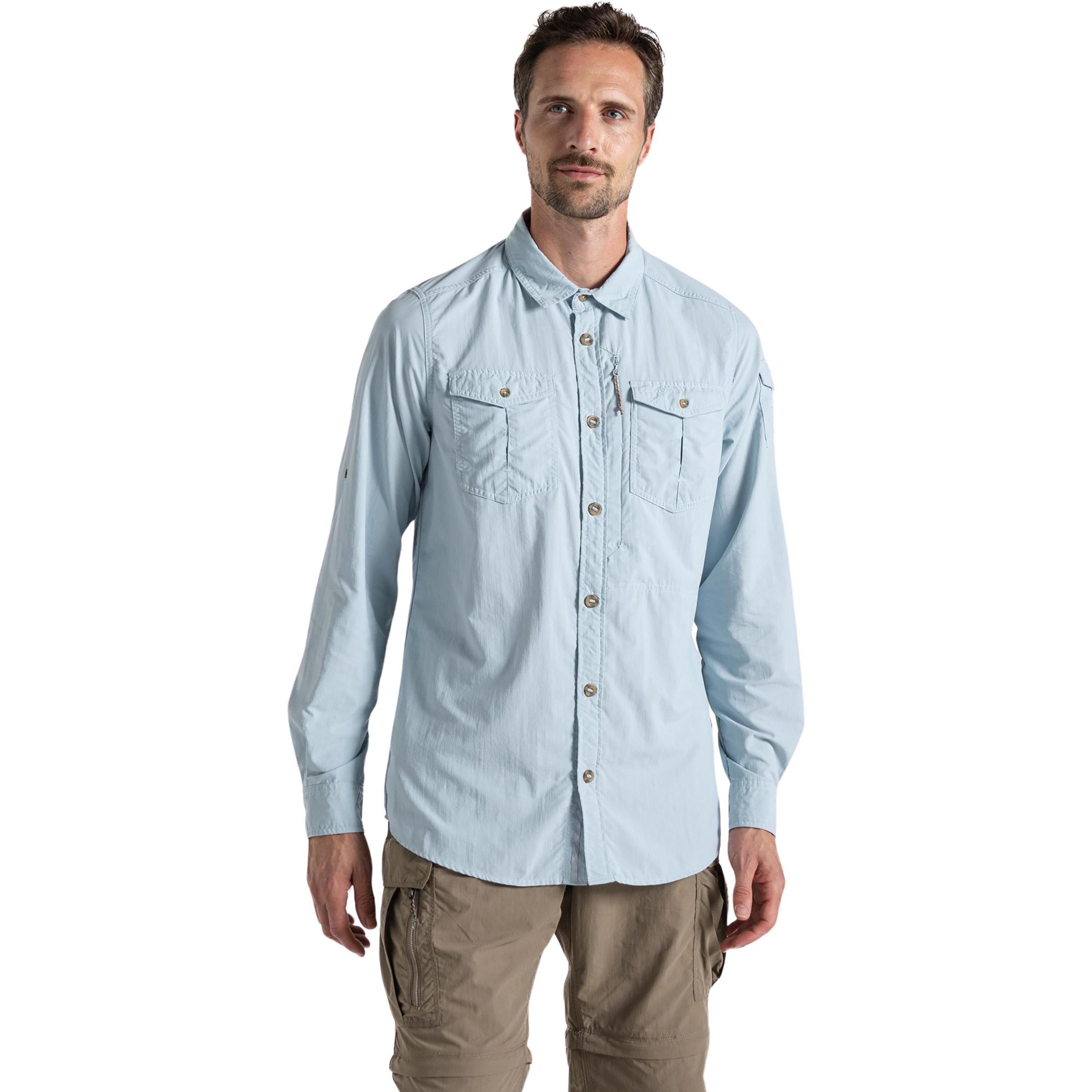 Craghoppers, Herren, Hemd, NosiLife Adventure Long Sleeved Shirt III, Blau, (M)