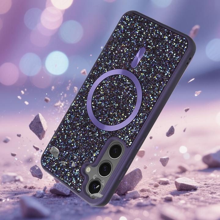 Produktbild Cadorabo Samsung Galaxy S24 PLUS Hülle kompatibel mit MagSafe Glitzer Case (Samsung Galaxy S24+)