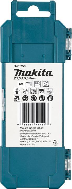 Actual product image Makita Drill bit set HSS-Co 6 pcs. (2.0 mm, 6,0, 4,0, 3,0, 5,0)