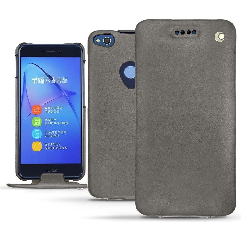 Noreve Lederschutzhülle vertikal (Huawei P8 Lite (2017)), Smartphone Hülle, Grau