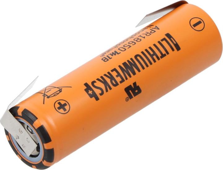 Actual product image A123 Systems A123 APR18650M-A1 1100mAh 3,2V - 3,3V LiFePo4 Akku mit Lötfahne U-Form (1 pcs., 18650, 1100 mAh)