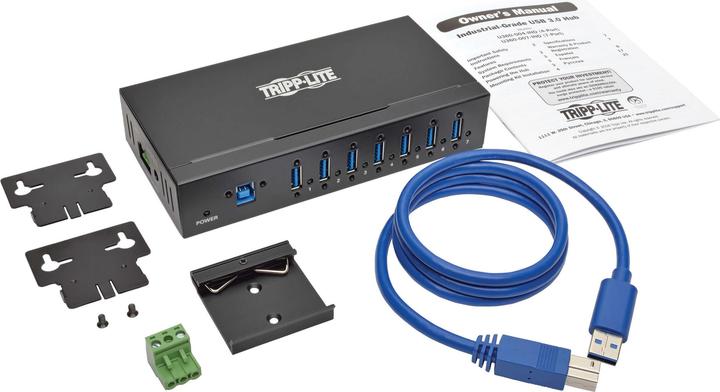 Produktbild Eaton 7-Port Industrial-Grade USB 3.0 SuperSpeed Hub 20kV ESD Immunity Metal Housing Mount (USB-C, 7 Ports)