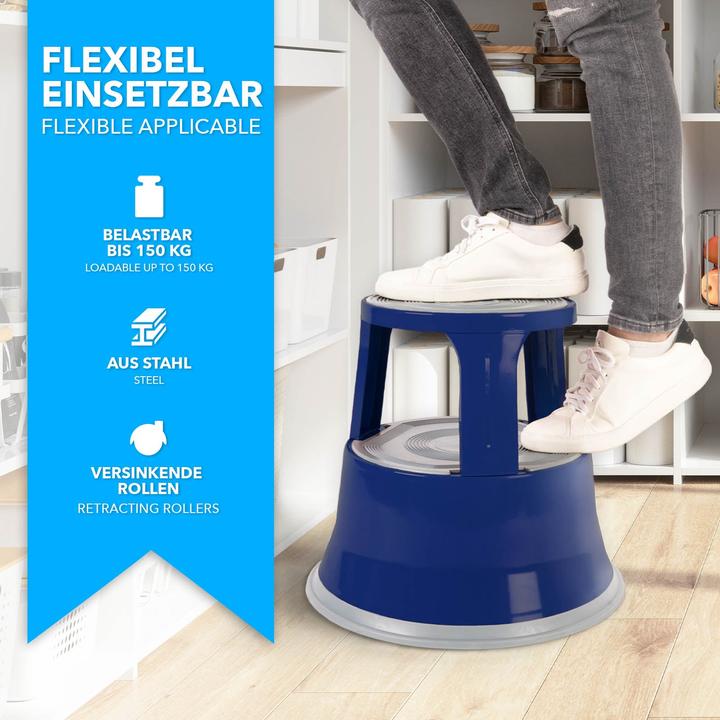 Actual product image Casa Pura Steel rolling stool