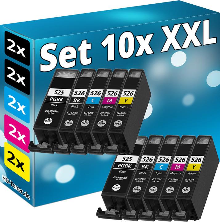 Produktbild Druckfuxx 10x DRUCKER PATRONEN für CANON PIXMA IP4850 IP4950 IX6550 MG5150 MG525