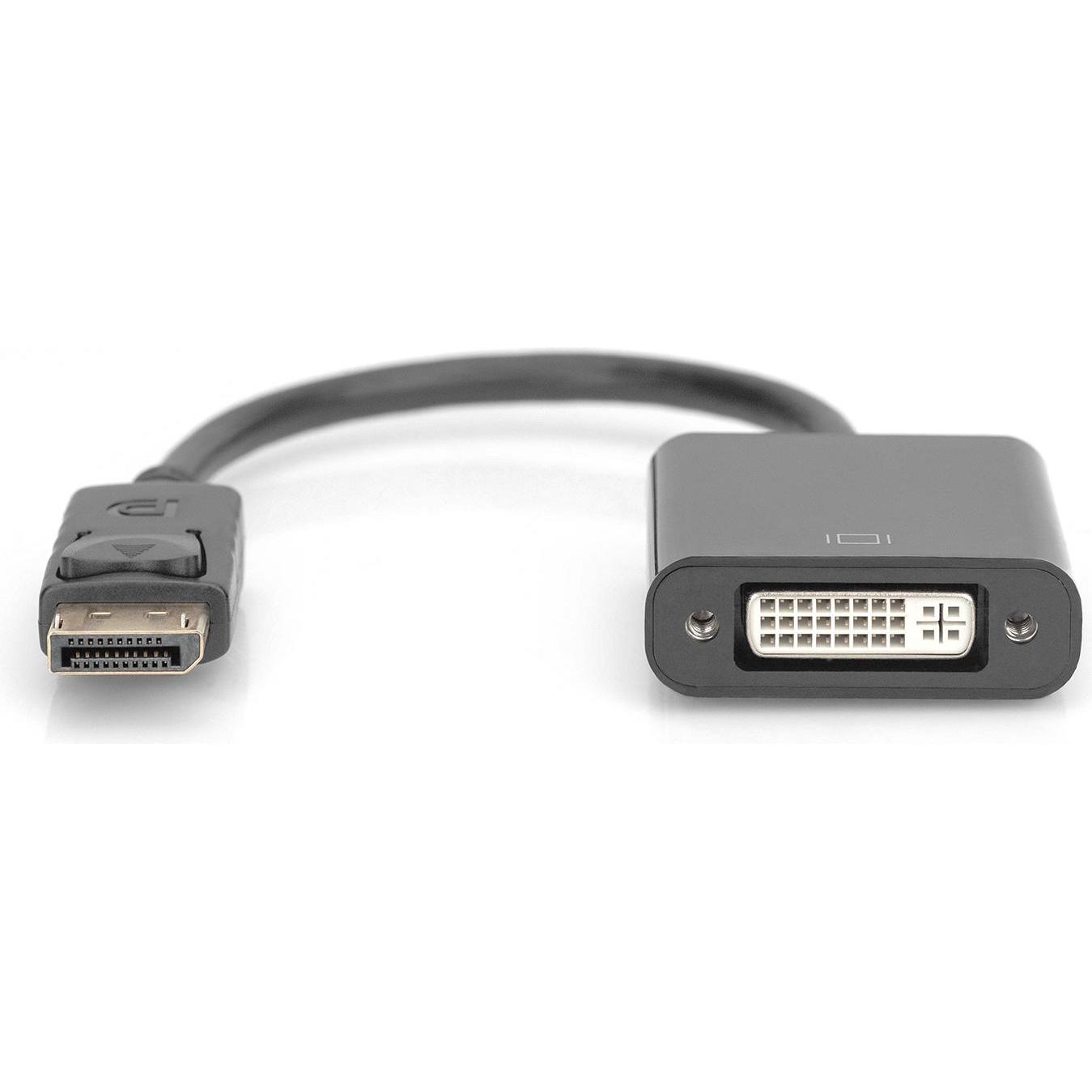 Thumbnail - Digitus DisplayP.Adapterk,DP/DVI 0.15m (DVI, 15 cm), Data + Video Adapter, Schwarz