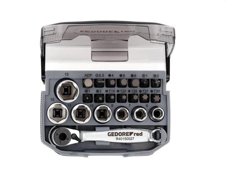 Produktbild Gedore Red red R49005023 Steckschlüssel-Satz 1/4" 6-13mm +Bits 23-teilig (10  mm, 11 mm, 12 mm, 13 mm, 6 mm, 7 mm, 8 mm, 9 mm)