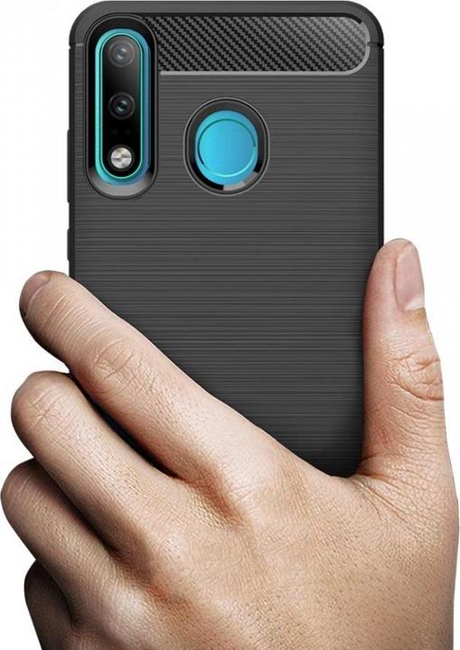 Actual product image Screenguard Huawei P30 Lite Cover Carbon Brushed Soft TPU (Huawei P30 Lite)