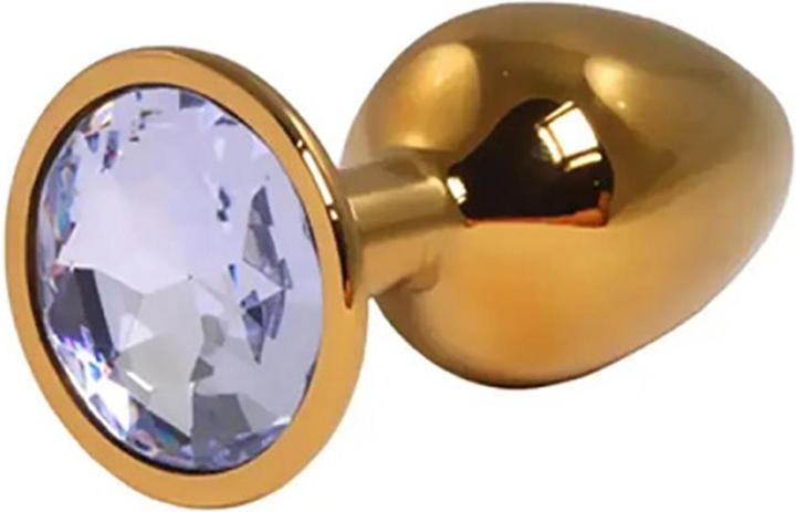 Boys Of Toys Goldener kleiner Analplug mit weissem Diamanten