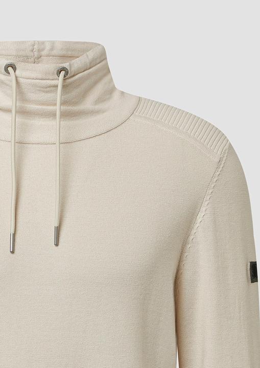 Produktbild s.Oliver Strickpullover Gestrickter Kapuzenpullover mit Ripp-Details (M)