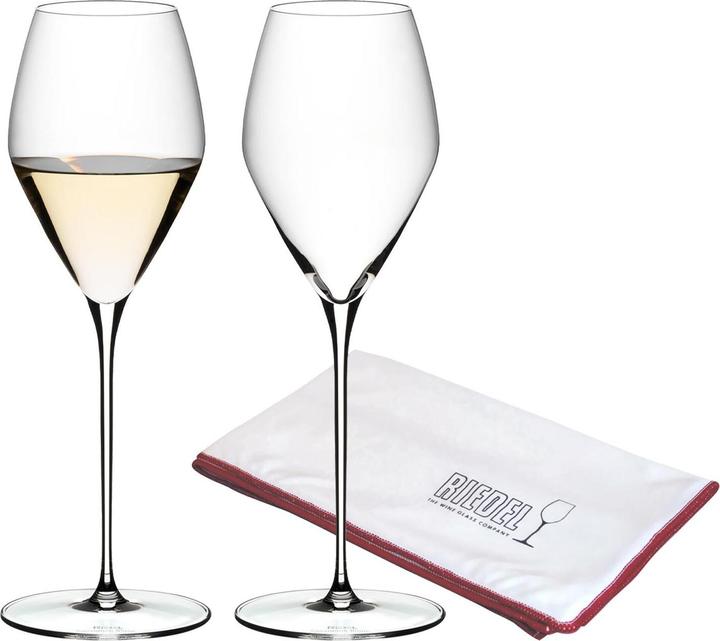 Actual product image Riedel Veloce Sauvignon Blanc Gläser + Poliertuch (34.70 cl, 2 Glasses, White wine glasses)