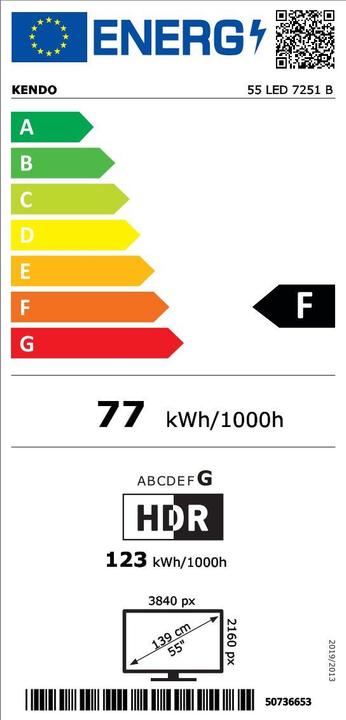 Label énergétique Kaufsignal KENDO 55 LED 7251 B LED TV (55", LED, 4K)