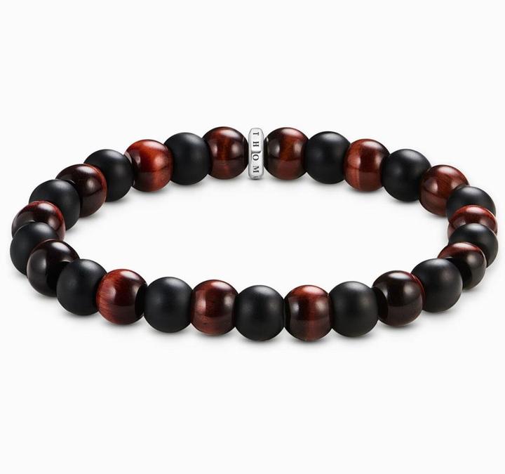 Immagine prodotto Thomas Sabo Armband Obsidian und rotes Tigerauge (19 cm, Argento 925)