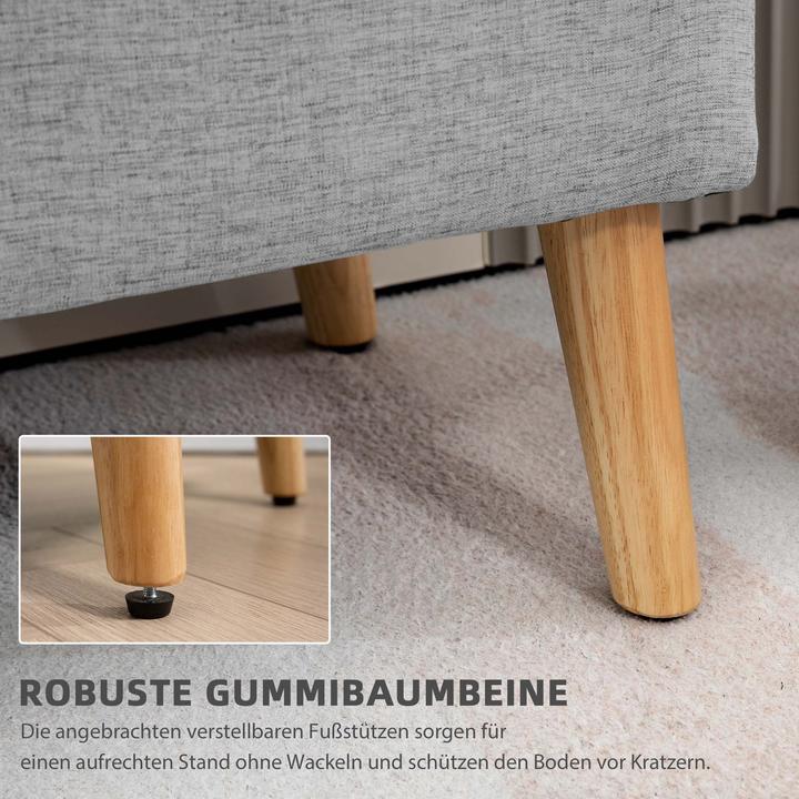 Actual product image Homcom Sitzbank Polyester, Kautschukholz Grau (39 cm)