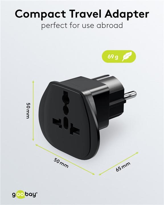 Image du produit Goobay Adaptateur de voyage Fiche de sécurité