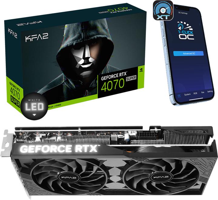 Actual product image KFA2 GeForce RTX 4070 Super 2X 1-Click OC (12 GB)