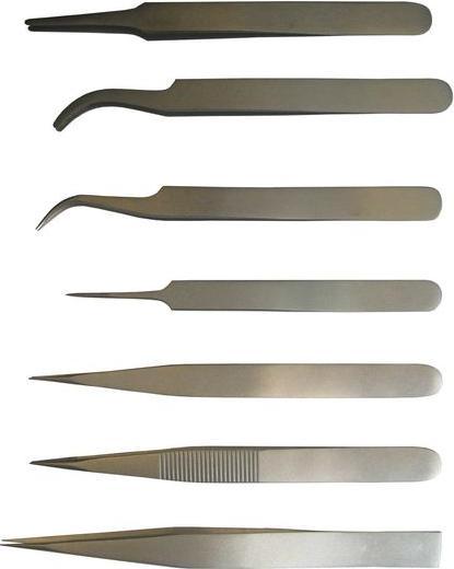 Image du produit RS PRO Set de brucelles KIT7T pointe Incurvé, Fin