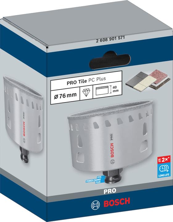 Produktbild Bosch Professional Zubehör PRO Tile PC Plus Lochsäge, 76 mm, HS (76 mm)