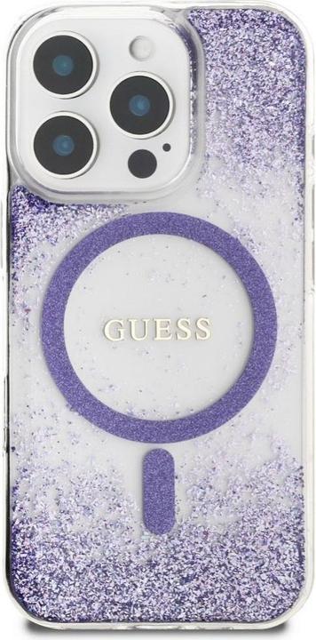 Produktbild Guess HC Resin Bottom Glitter MagSafe case for iPhone 16 Pro Max - purple (Apple iPhone 16 Pro Max)