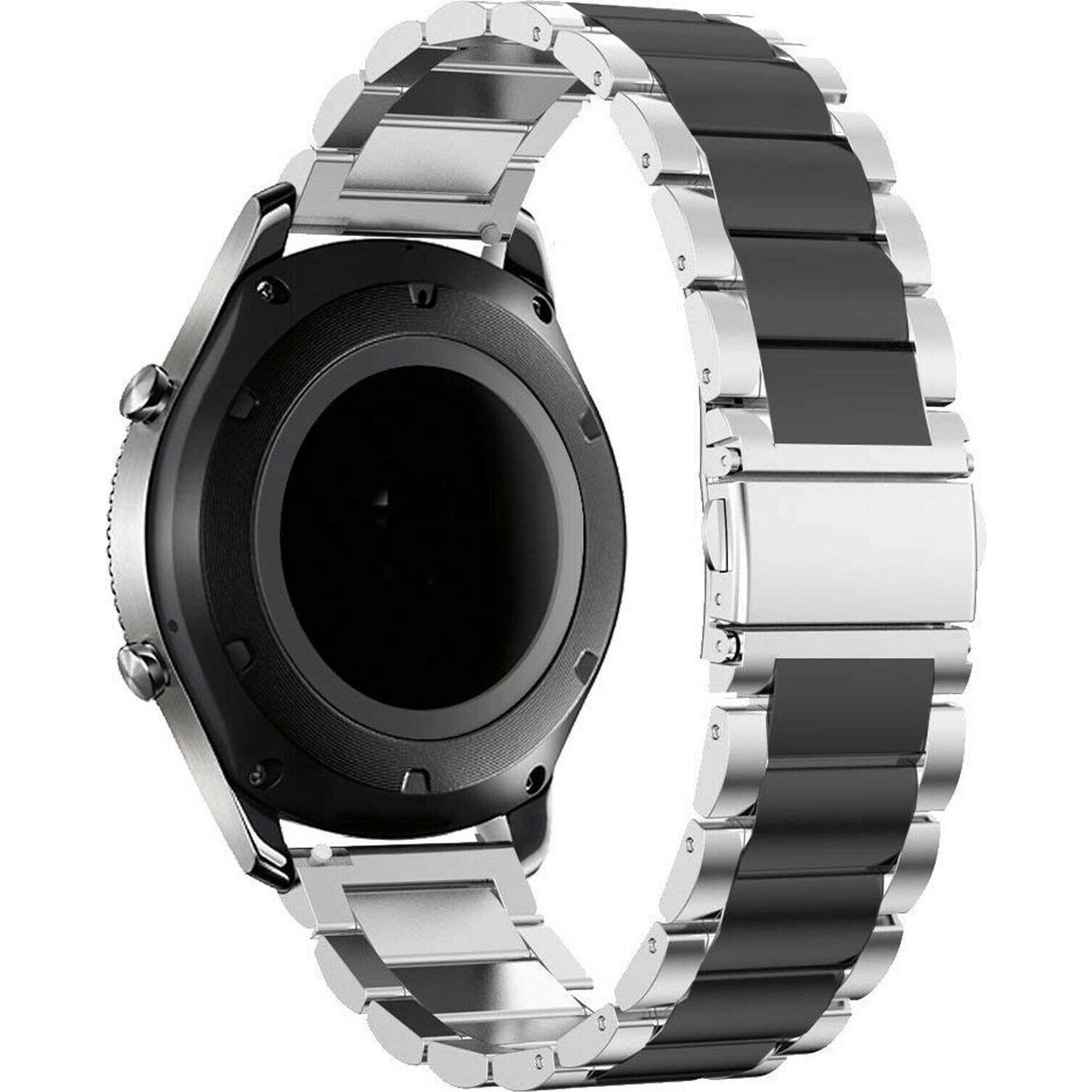 Thumbnail - Strap-it Stahlarmband (22 mm, Edelstahl), Uhrenarmband, Schwarz, Silber, Mehrfarbig