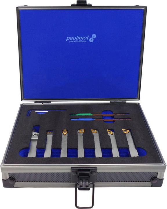 Actual product image Paulimot Turning tool set with inserts, nickel-plated, 8 mm, 7-piece (8 mm)