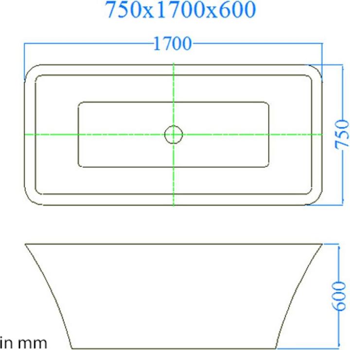 Immagine prodotto Jet-Line Vasca da bagno BAAR bianco 170x75cm (170 cm, 75 cm)