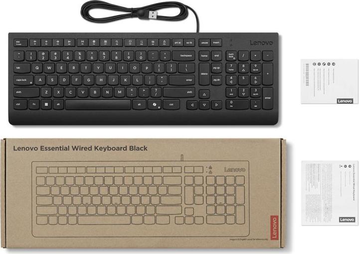 Actual product image Lenovo Essent.Wired Keyboard (US, Cable)