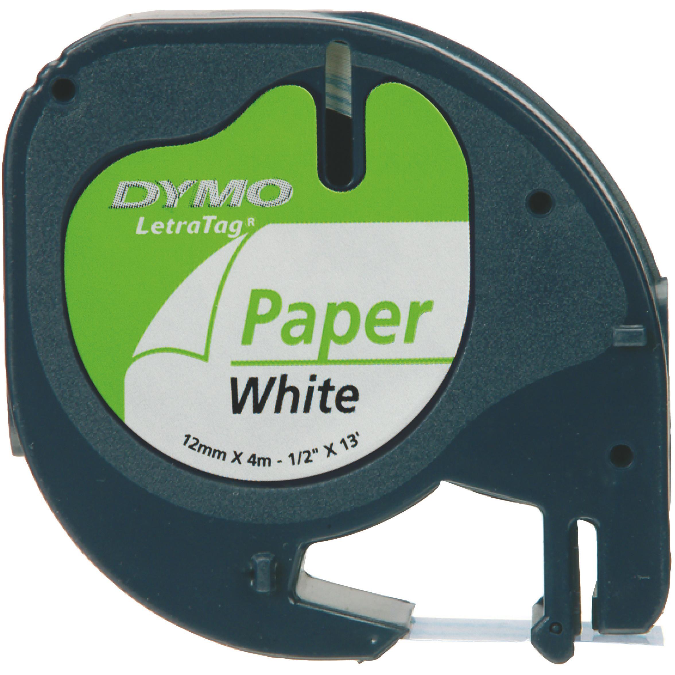 Dymo, Beschriftungsband, Papierband schwarz auf weiss (1.20 cm, Weiss)
