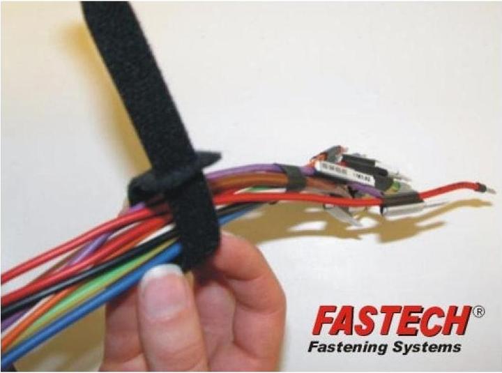 Image du produit Fastech ETK-1-2 Strap, noir, 13x200mm (Serre-câbles velcro, 200 mm, 10 pcs)