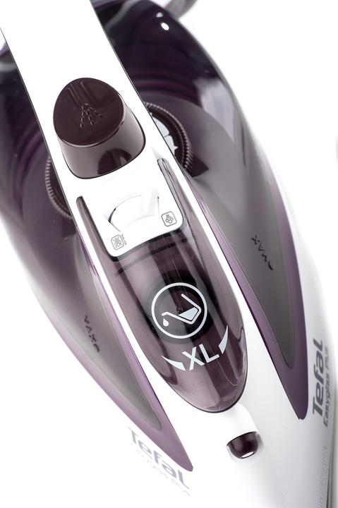 Actual product image Tefal EasyGliss Plus FV5714 Dry & Steam Iron Durilium Sole Bordeaux (2400 W, 190 g/min)