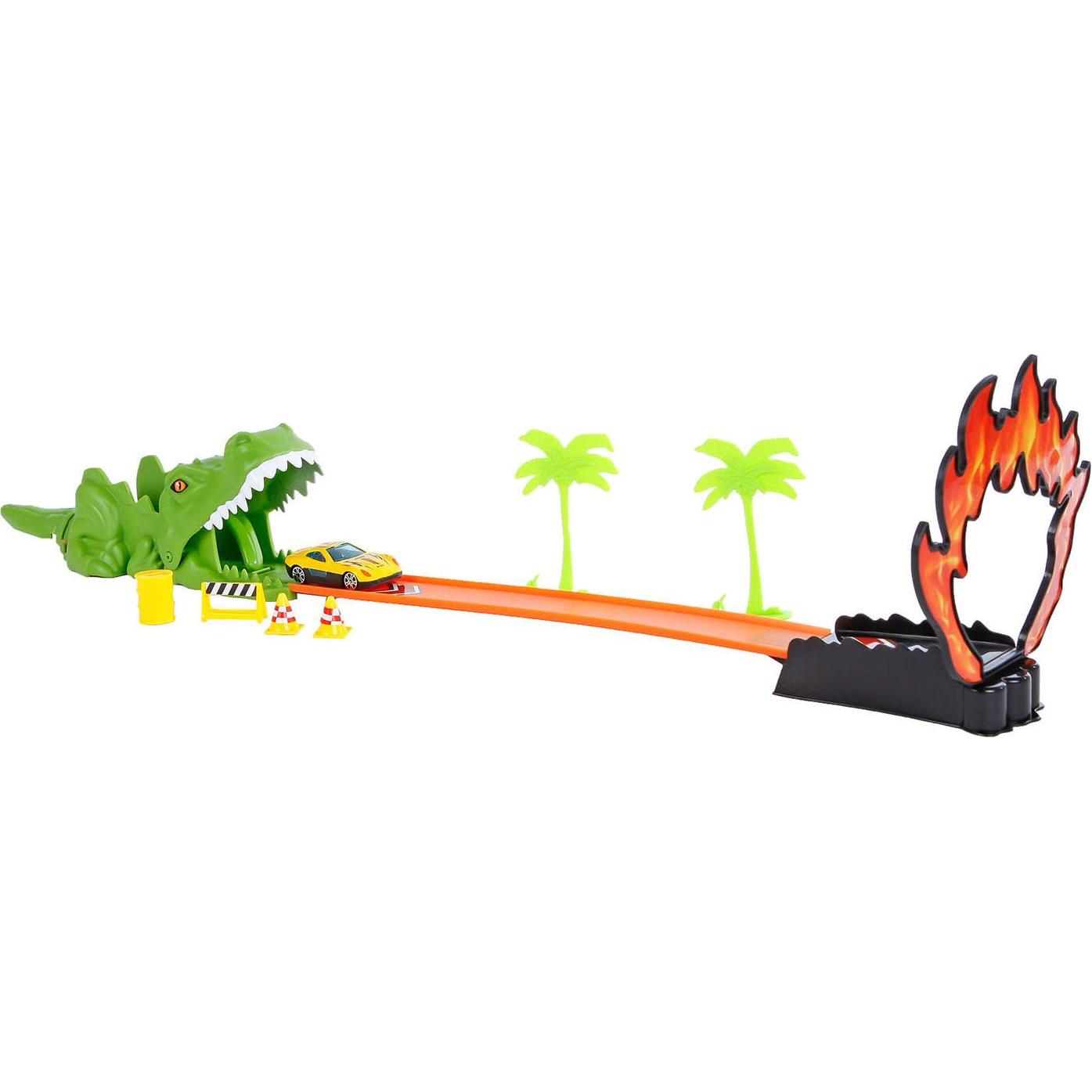 Thumbnail - Action Stuntbahn Krokodil mit Die-Cast Auto 68cm