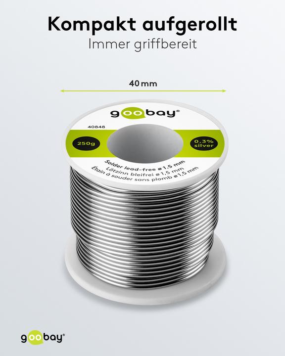 Produktbild Goobay Bleifrei löten ø 1,5 mm, 250 g 40848 (Lötspulenkit)