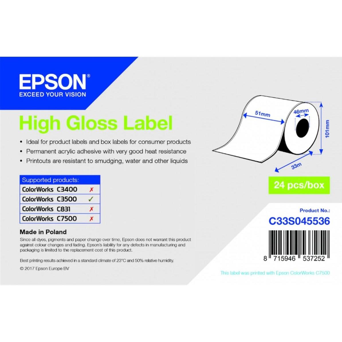 Epson, Etiketten, High Gloss Label