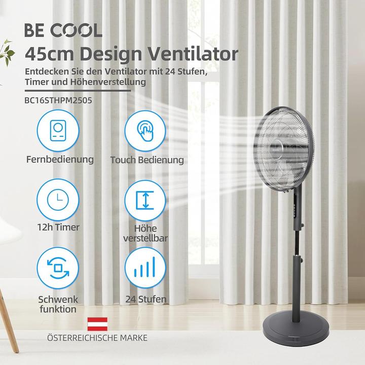 Produktbild Be Cool Energieeffizienter 45cm Standventilator (55 dB)