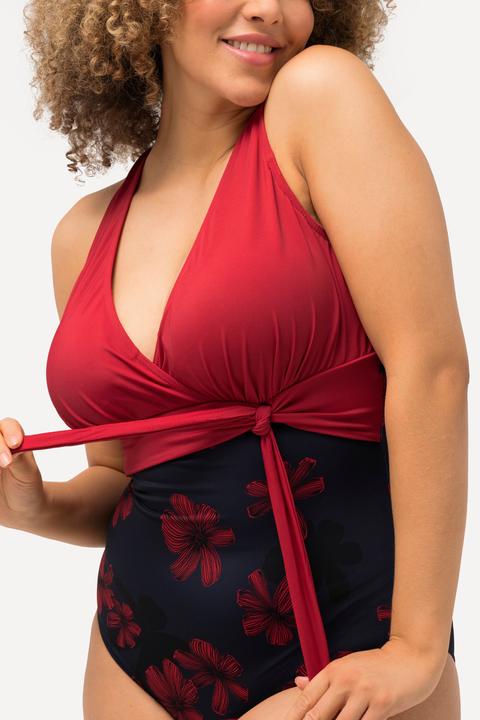 Produktbild Ulla Popken Badeanzug, Schiebeknoten, Softcups, Neckholder-Optik (62)