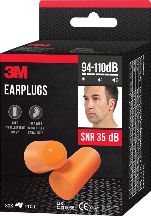 Actual product image 3M Hearing protection plugs 1100C30 (30 x)