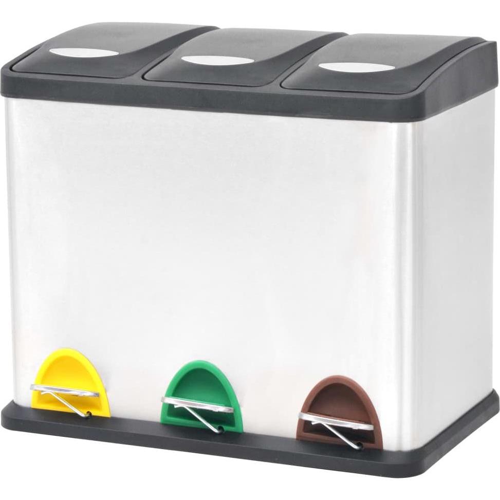 VidaXL Adiran, Abfalleimer, Silber