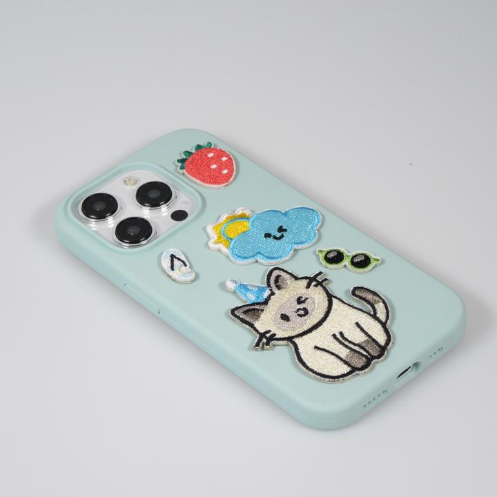 Actual product image PhoneLook Autocollant sticker pour téléphone/tablette/ordinateur brodé en 3D Cat inside Fish