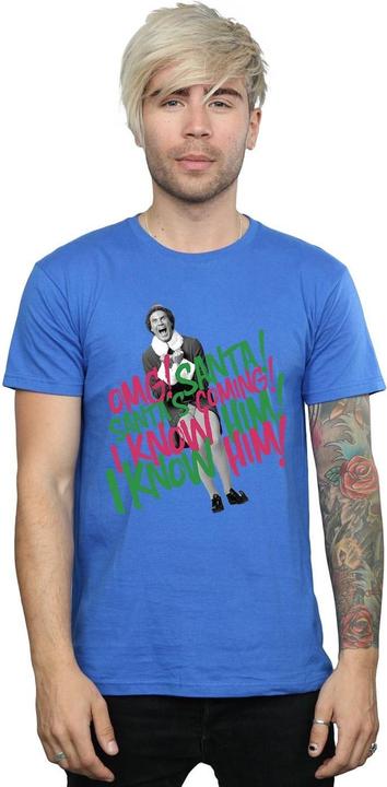 Actual product image Elf Mens Santa's Coming T-Shirt (L)