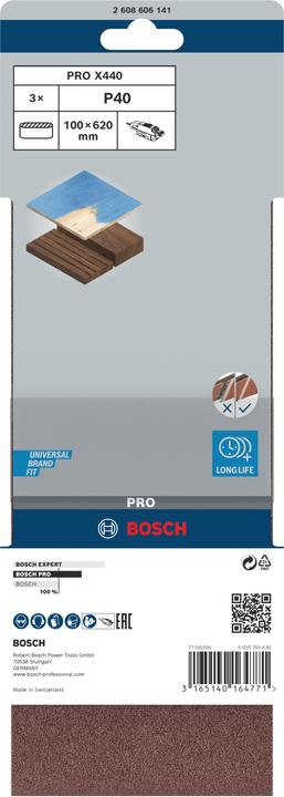 Produktbild Bosch Professional Zubehör PRO X440 Schleifband, 100 x 620 mm, G40 (40)