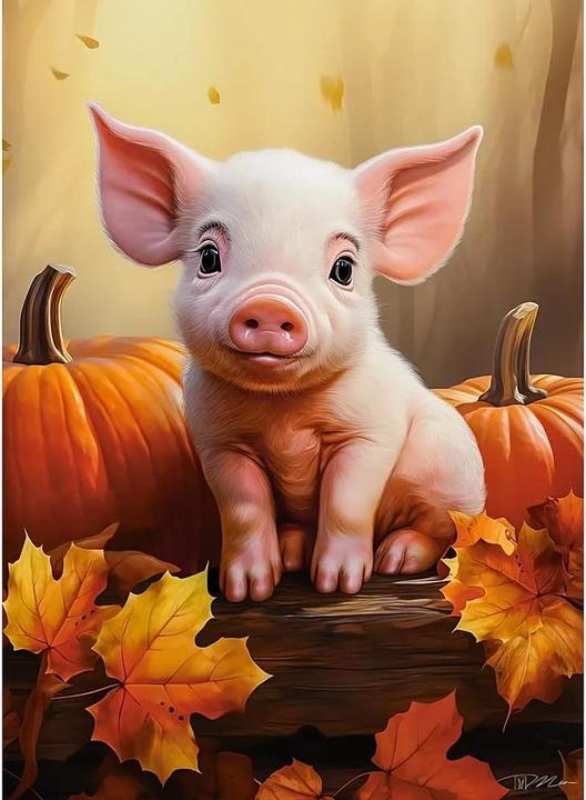 Actual product image Castorland Puzzle 300 pieces Cute Fall Piglet (300 pieces)