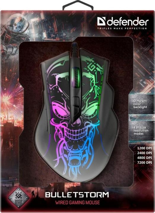 Produktbild Defender Gaming, kabelgebunden, optische Maus GM-928 BULLETSTORM 7200dpi 7P hintergrundbeleuchtet (Kabelgebunden)